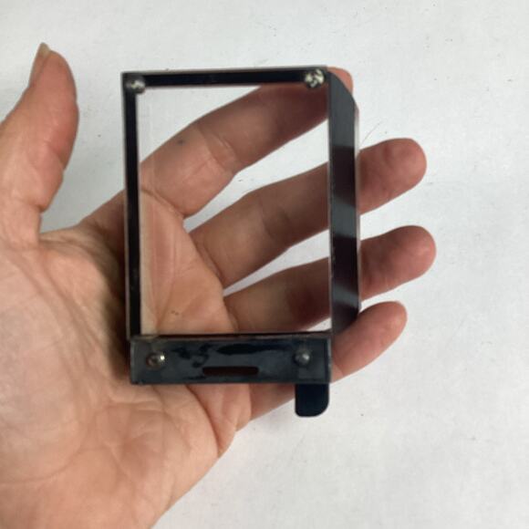 Optical Prism Viewer/Beam Splitter Housing & 2 Glass Stereoscopic Slide Mounts - Picture 7 of 10